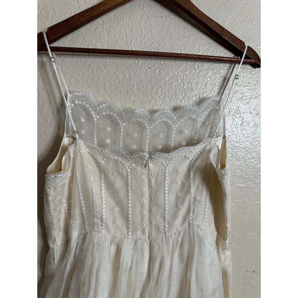 Saja Whimsical Wedding Dress 100% Silk Lace Womans 8 - Picture 12 of 15